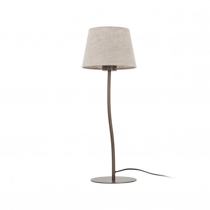 Lampa stołowa na szafkę nocną Nicola len / brąz TK Lighting