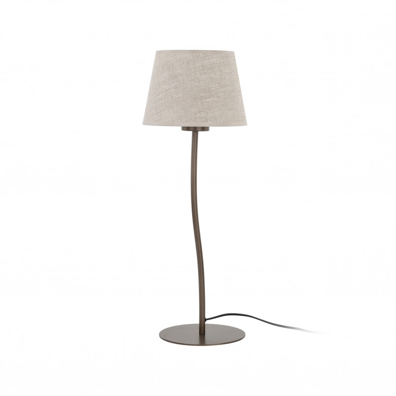 Lampa stołowa na szafkę nocną Nicola len / brąz TK Lighting