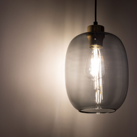 Lampa wisząca szklana loft Omega 20cm grafitowa TK Lighting