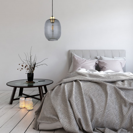 Lampa wisząca szklana loft Omega 20cm grafitowa TK Lighting