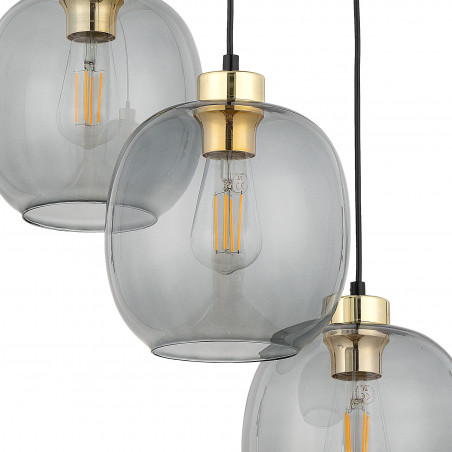 Lampa wisząca szklana potrójna Omega 52cm grafitowa TK Lighting