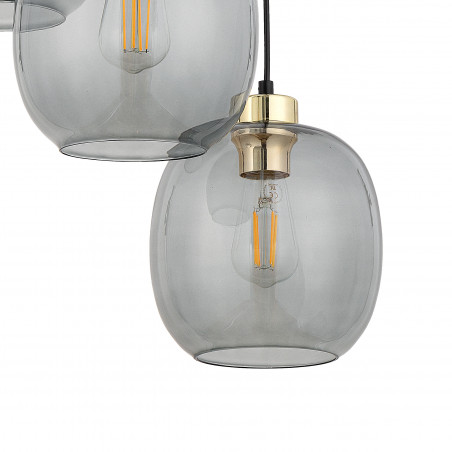 Lampa wisząca szklana potrójna Omega 52cm grafitowa TK Lighting