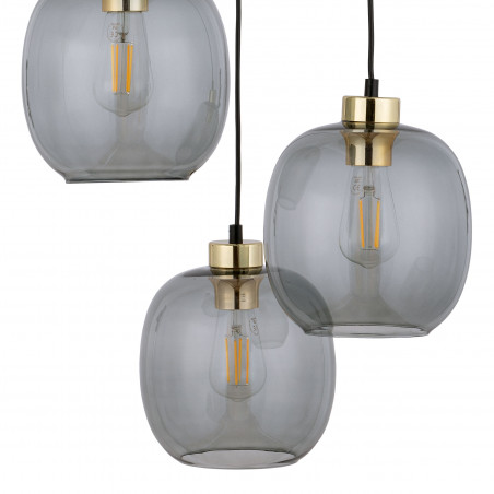 Lampa wisząca szklana potrójna Omega 52cm grafitowa TK Lighting