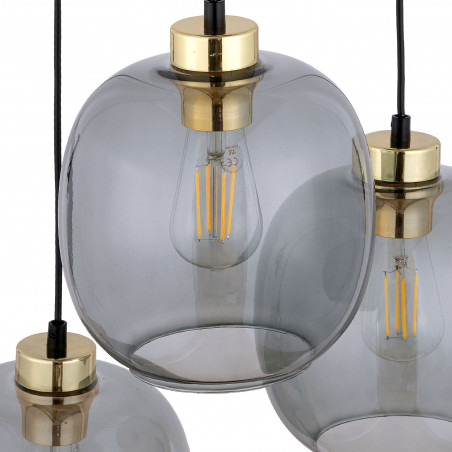 Lampa wisząca szklana potrójna Omega 52cm grafitowa TK Lighting