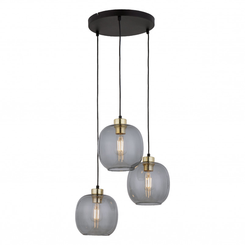 Lampa wisząca szklana potrójna Omega 52cm grafitowa TK Lighting