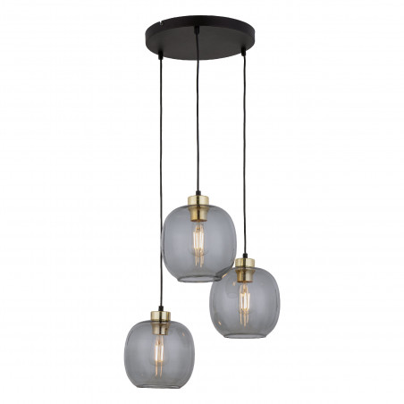 Lampa wisząca szklana potrójna Omega 52cm grafitowa TK Lighting