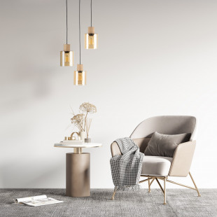 Lampa wisząca szklana Orson III 36cm bursztynowa TK Lighting