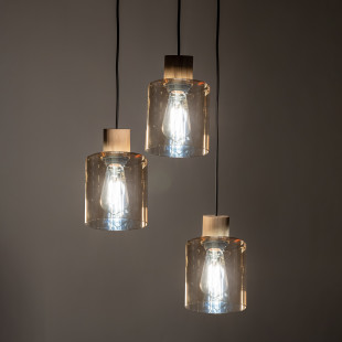 Lampa wisząca szklana Orson III 36cm bursztynowa TK Lighting