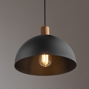 Lampa wisząca loft Oslo 33,5cm czarny / sosna TK Lighting