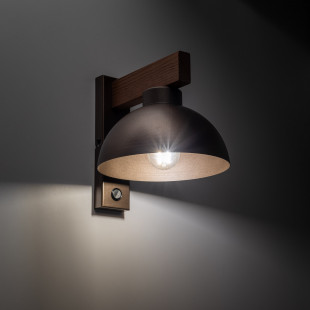 Kinkiet z włącznikiem loft Oslo brąz / orzech TK Lighting
