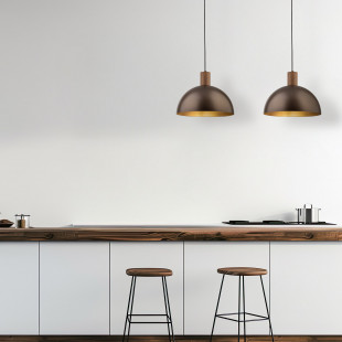 Lampa wisząca loft Oslo 33,5cm brąz / orzech TK Lighting