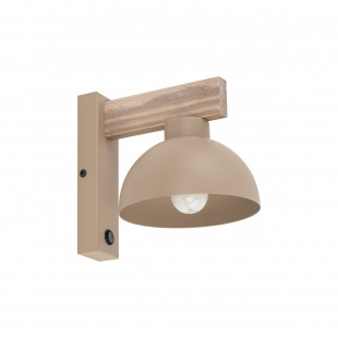 Kinkiet z włącznikiem Oslo Sabia beżowy / drewno TK Lighting