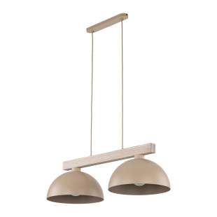 Lampa wisząca skandynawska 2 punktowa Oslo Sabia 83cm beżowy / drewno TK Lighting