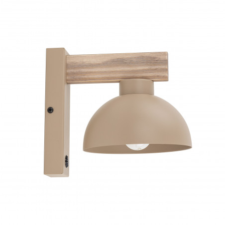 Kinkiet z włącznikiem Oslo Sabia beżowy / drewno TK Lighting