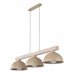 Lampa wisząca skandynawska 3 punktowa Oslo Sabia 118cm beżowy / drewno TK Lighting