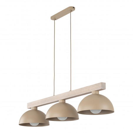 Lampa wisząca skandynawska 3 punktowa Oslo Sabia 118cm beżowy / drewno TK Lighting