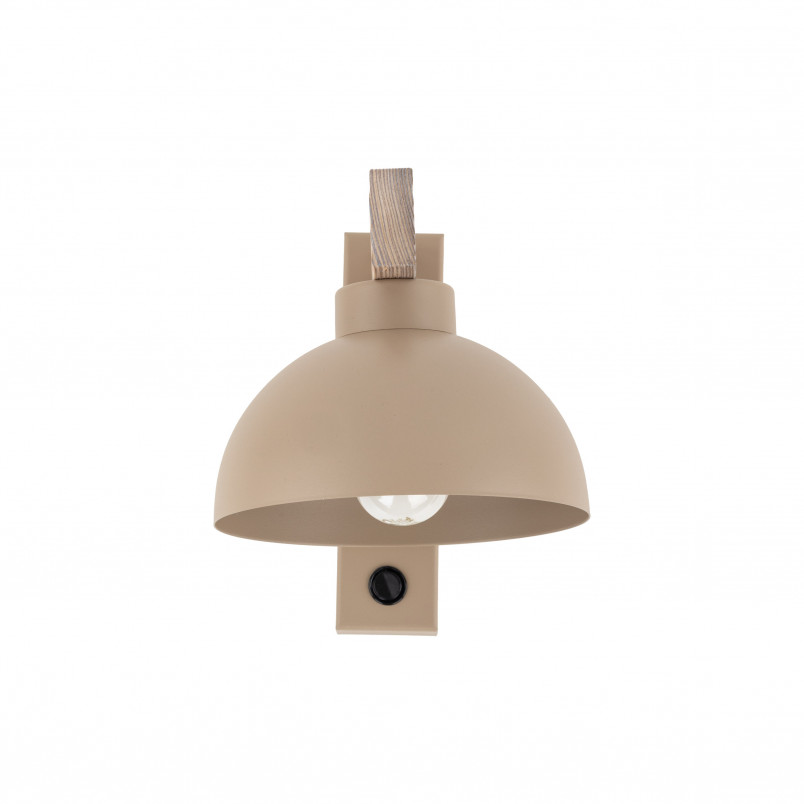 Kinkiet z włącznikiem Oslo Sabia beżowy / drewno TK Lighting