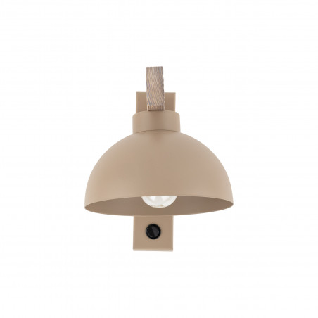 Kinkiet z włącznikiem Oslo Sabia beżowy / drewno TK Lighting