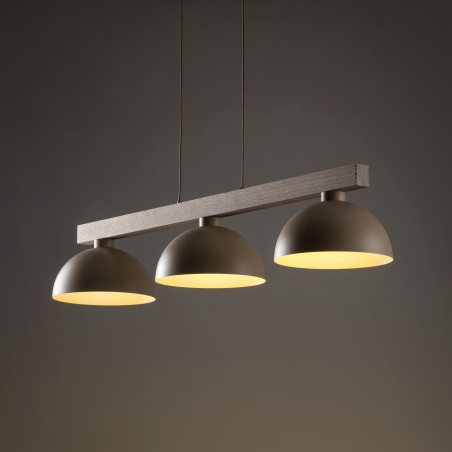 Lampa wisząca skandynawska 3 punktowa Oslo Sabia 118cm beżowy / drewno TK Lighting