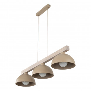 Lampa wisząca skandynawska 3 punktowa Oslo Sabia 118cm beżowy / drewno TK Lighting