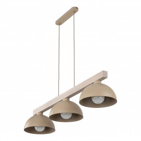 Lampa wisząca skandynawska 3 punktowa Oslo Sabia 118cm beżowy / drewno TK Lighting