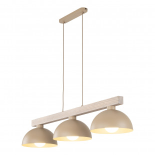 Lampa wisząca skandynawska 3 punktowa Oslo Sabia 118cm beżowy / drewno TK Lighting
