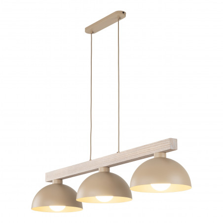 Lampa wisząca skandynawska 3 punktowa Oslo Sabia 118cm beżowy / drewno TK Lighting