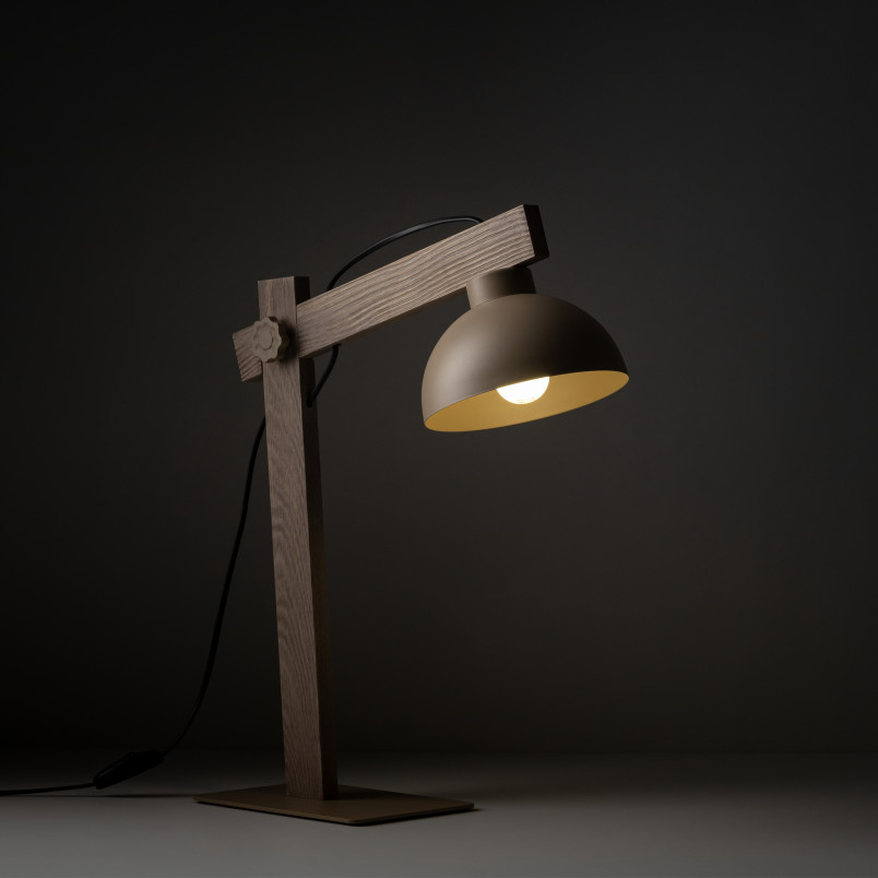 Lampa biurkowa skandynawska Oslo Sabia beżowy / drewno TK Lighting