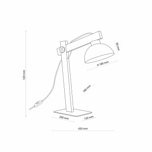 Lampa biurkowa skandynawska Oslo Sabia beżowy / drewno TK Lighting