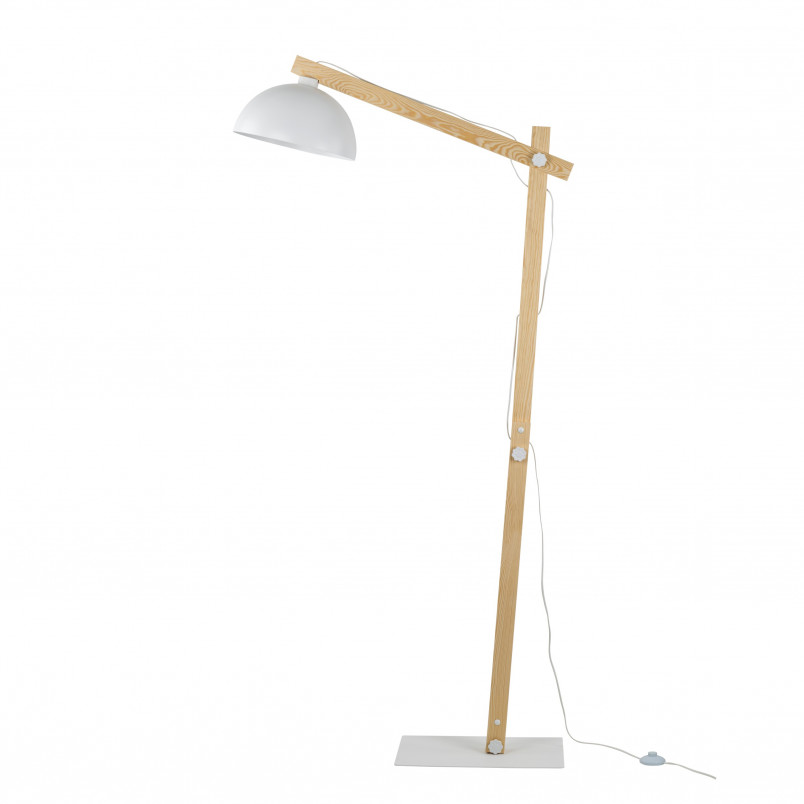 Lampa podłogowa skandynawska Oslo 180cm biały / sosna TK Lighting