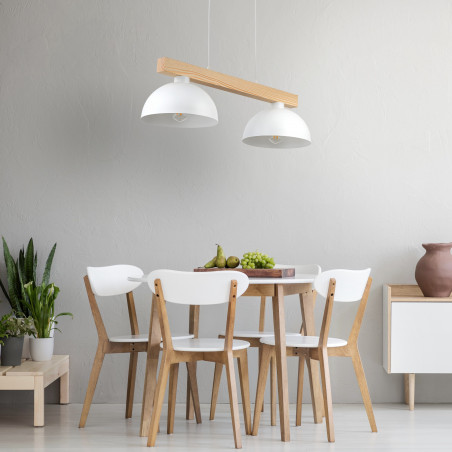 Lampa wisząca skandynawska 2 punktowa Oslo 83cm biały / sosna TK Lighting