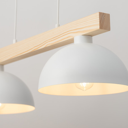 Lampa wisząca skandynawska 2 punktowa Oslo 83cm biały / sosna TK Lighting