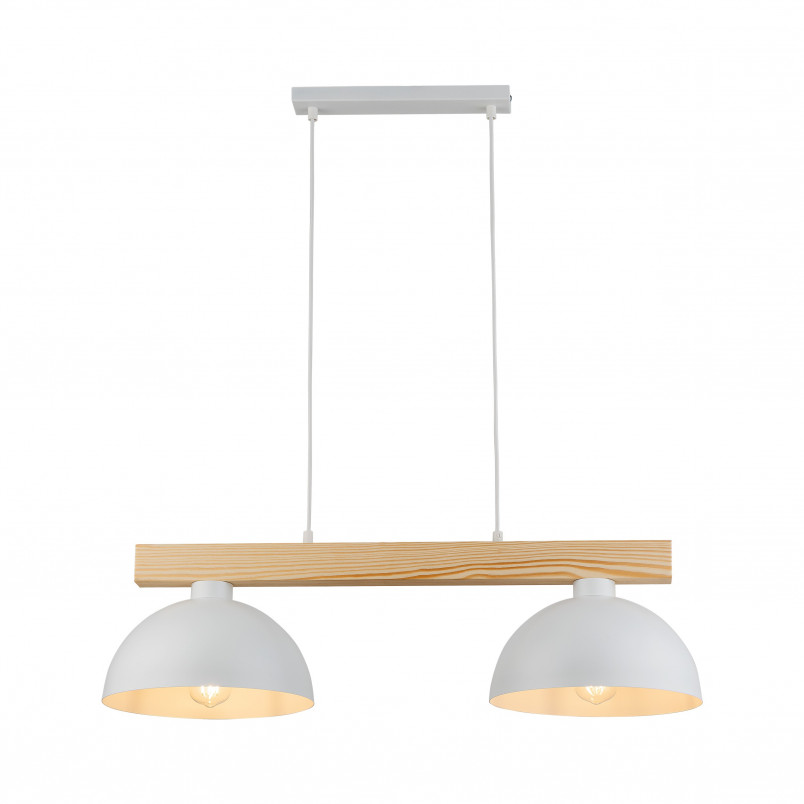 Lampa wisząca skandynawska 2 punktowa Oslo 83cm biały / sosna TK Lighting