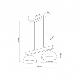 Lampa wisząca skandynawska 2 punktowa Oslo 83cm biały / sosna TK Lighting