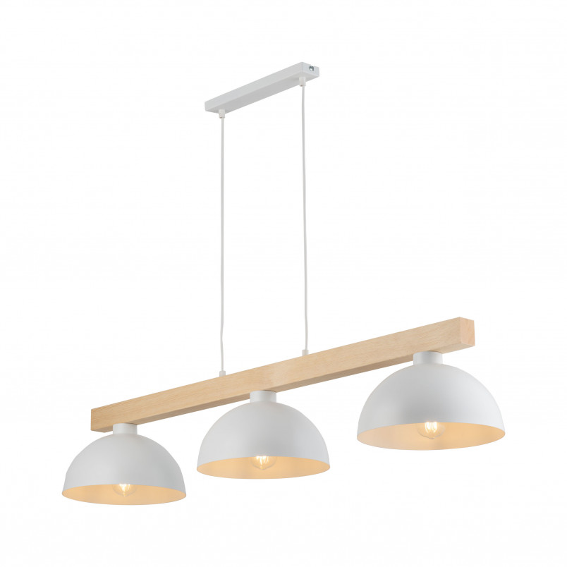 Lampa wisząca skandynawska 3 punktowa Oslo 118cm biały / sosna TK Lighting