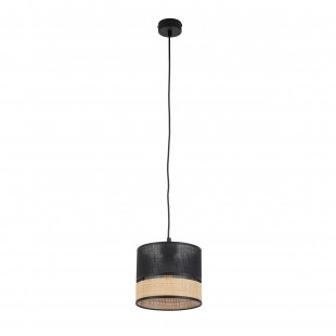 Lampa boho wisząca Paglia New 20cm czarny / plecionka TK Lighting
