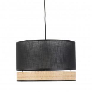 Lampa boho wisząca Paglia New 38cm czarny / plecionka TK Lighting