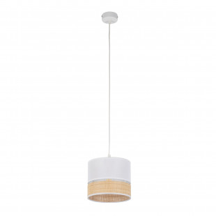 Lampa boho wisząca Paglia New 20cm biały / plecionka TK Lighting