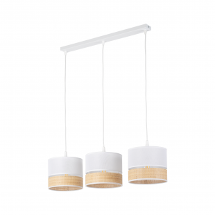 Lampa boho 3 punktowa na listwie Paglia New 60cm biały / plecionka TK Lighting