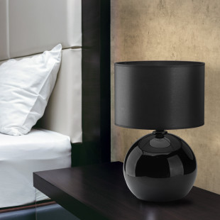 Lampa stołowa szklana z abażurem Palla czarna TK Lighting
