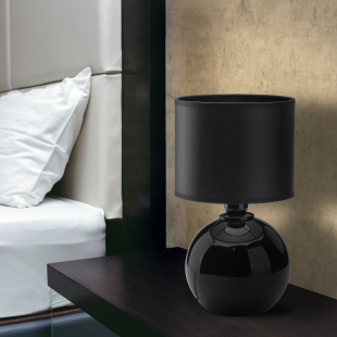 Lampa stołowa szklana z abażurem Palla Small czarno-biała TK Lighting