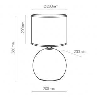 Lampa stołowa szklana z abażurem Palla Small szara TK Lighting