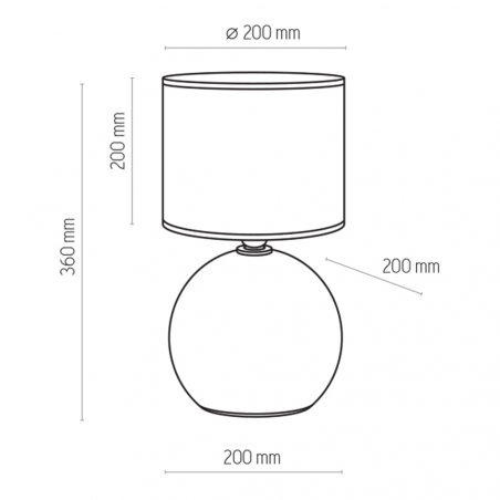 Lampa stołowa szklana z abażurem Palla Small szara TK Lighting