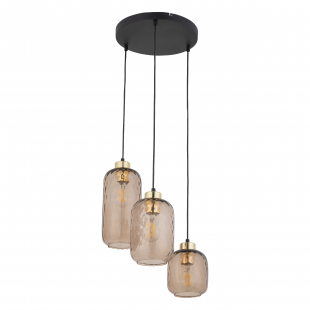 Lampa wisząca szklana retro Pescara III 36cm bursztynowa TK Lighting