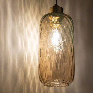 Lampa wisząca szklana retro Pescara 14cm bursztynowa TK Lighting