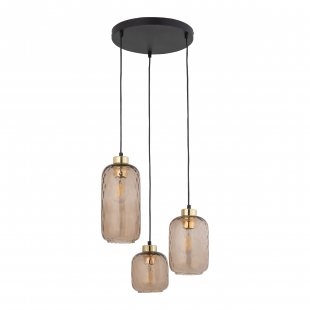 Lampa wisząca szklana retro Pescara III 36cm bursztynowa TK Lighting