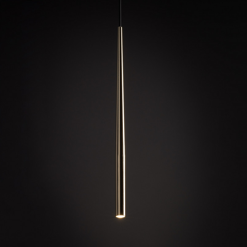 Lampa glamour wisząca tuba Piano 5,2cm złota TK Lighting