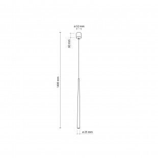 Lampa glamour wisząca tuba Piano 5,2cm złota TK Lighting