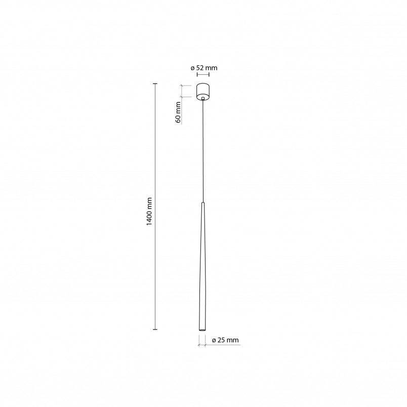Lampa glamour wisząca tuba Piano 5,2cm złota TK Lighting