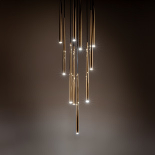 Lampa glamour wiszące tuby Piano X 35cm złota TK Lighting